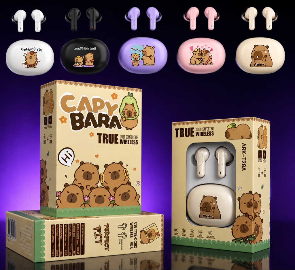 Capybara auriculares inalambricos beige