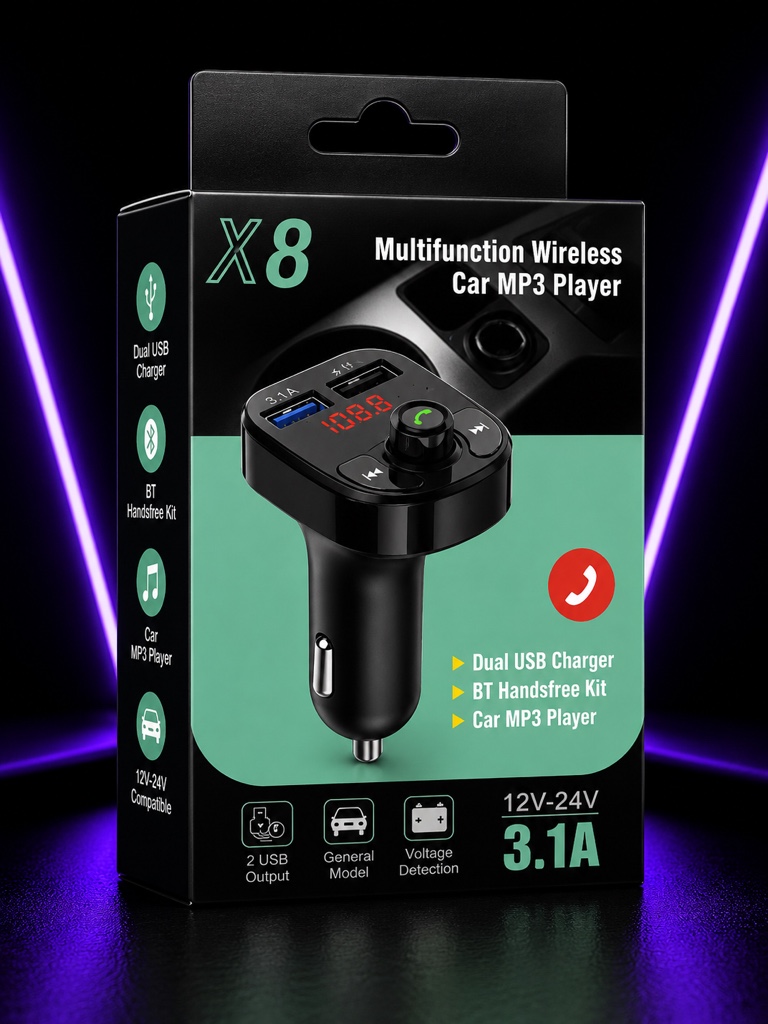 X8  Bluetooth auto negro