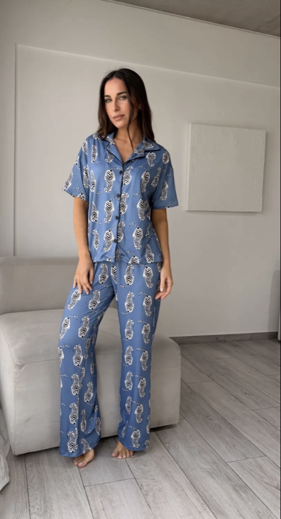 Camisero azul estampado
