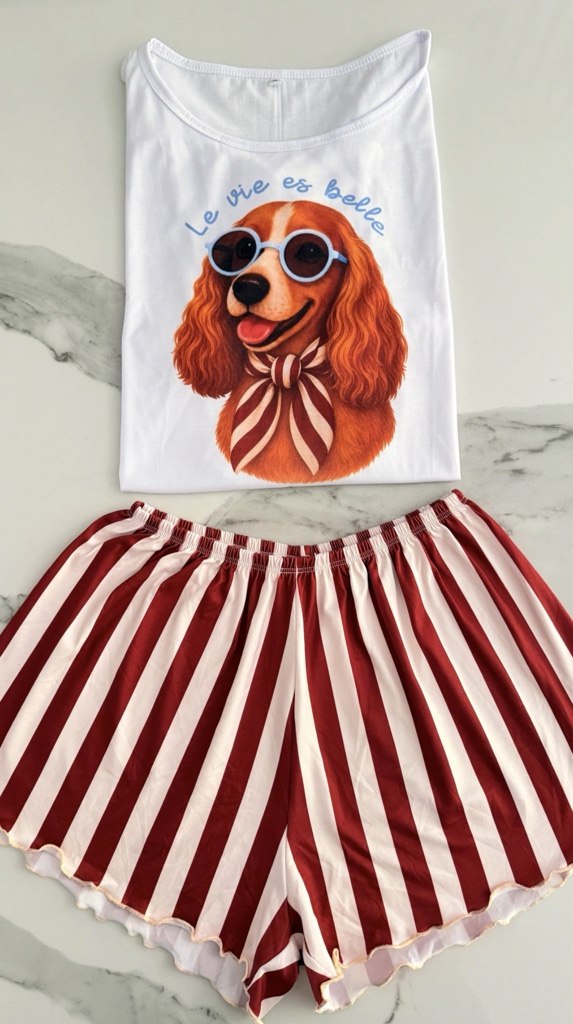 Pijama corto rayas
