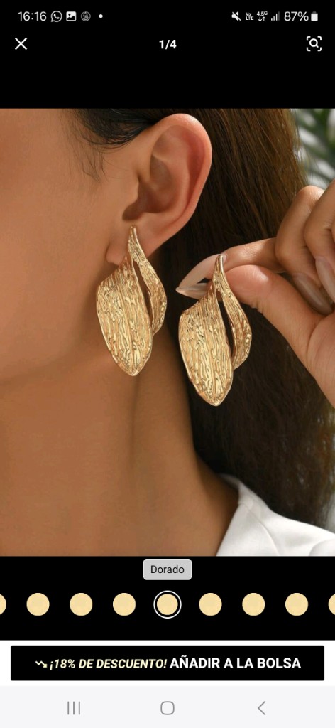 Aros dorados texturizados