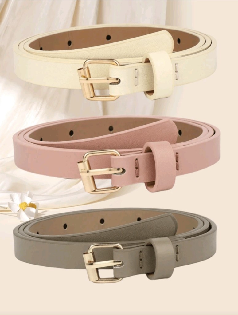 Cinto beige hebilla dorada