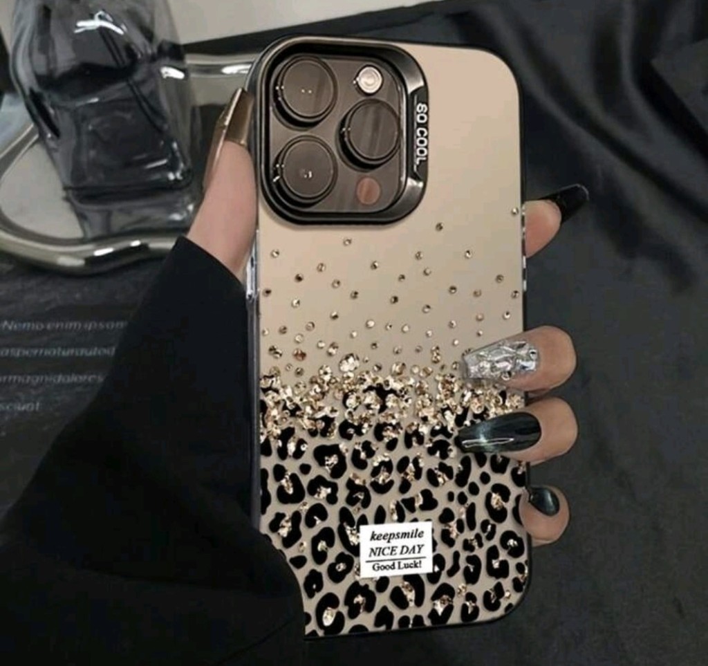 Funda iPhone 16 leopard beige