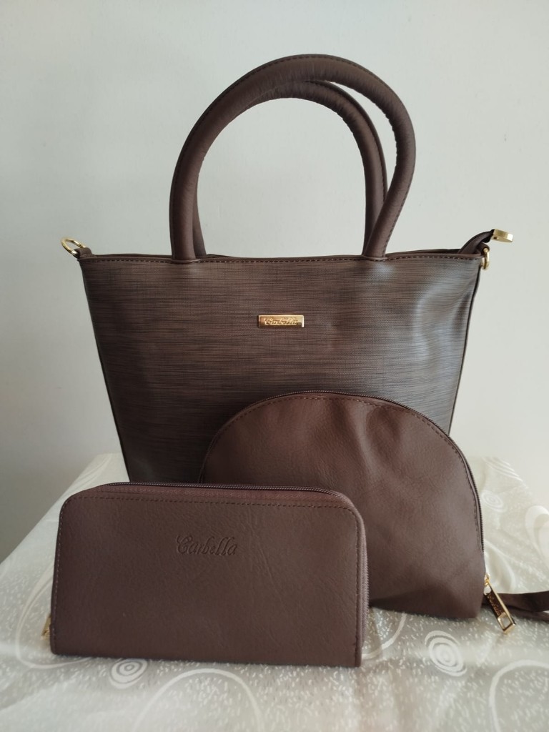 Carbella cartera marron chocolate conjunto