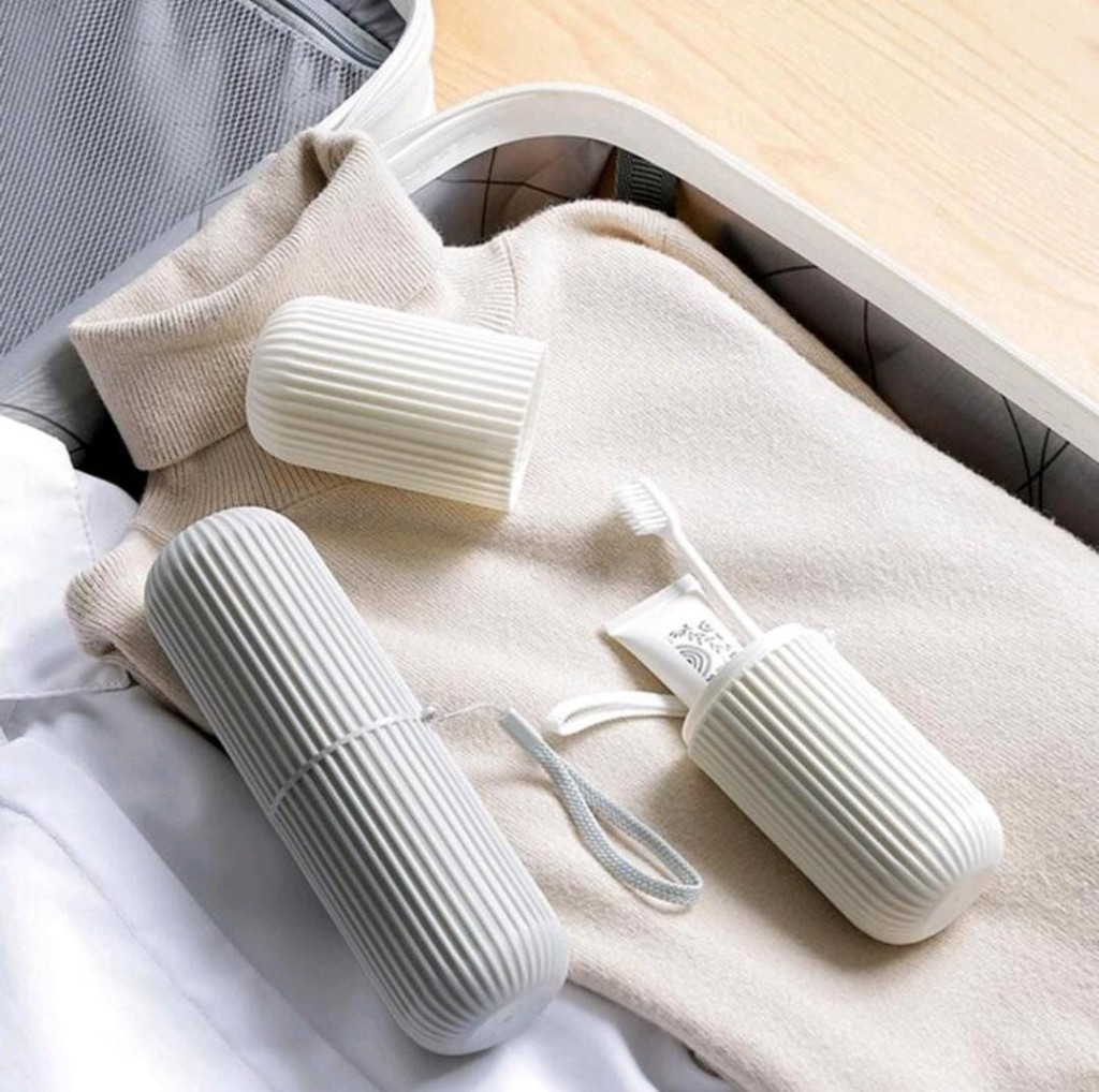 Estuche gris p/ cepillos o pinceles