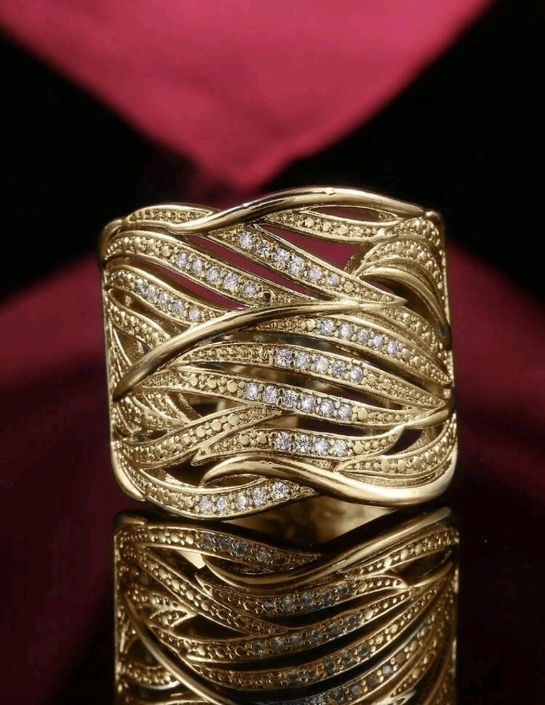 Anillo dorado brillante n9