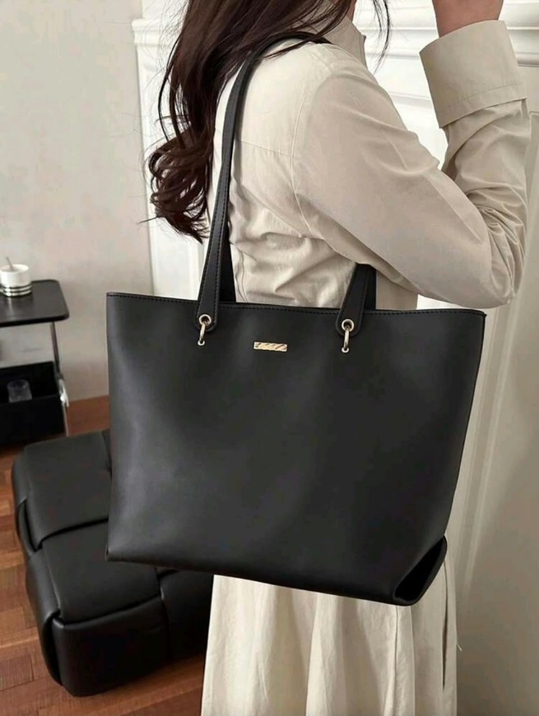 Cartera Tote negra grande