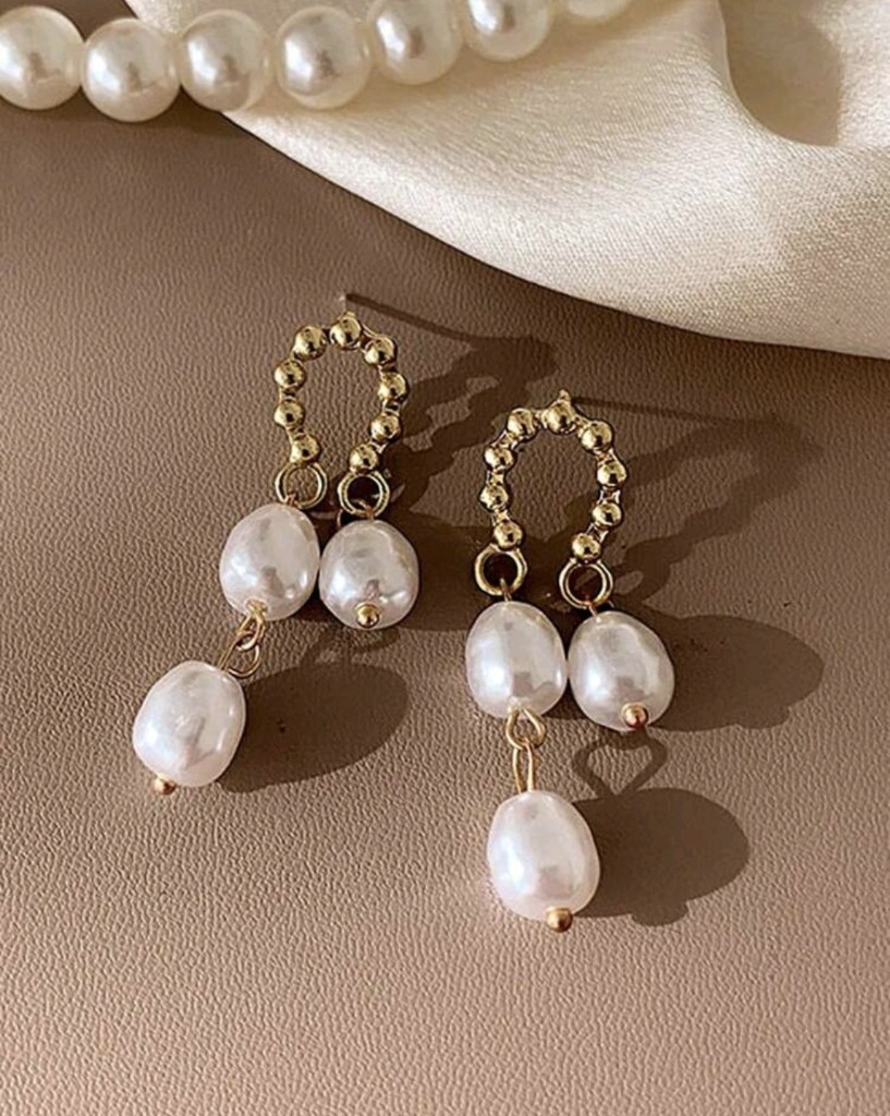 Aros perla dorados