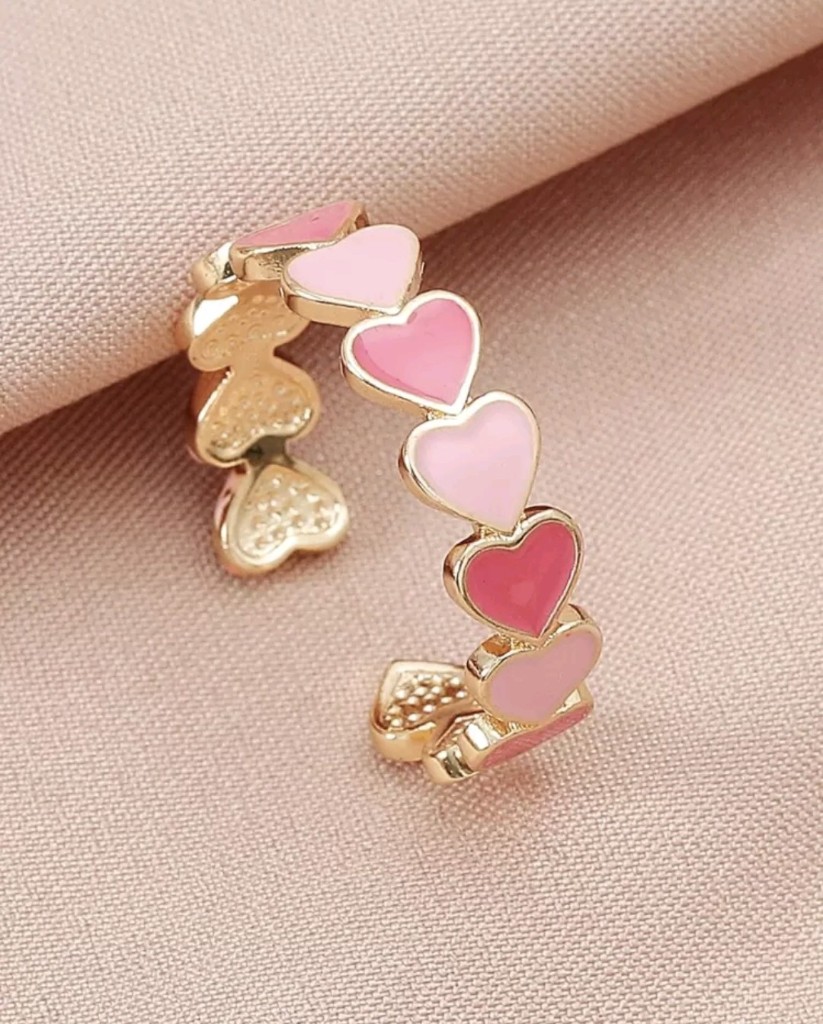 Aro corazon rosa
