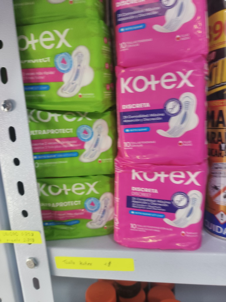 Kotex verde y rosada