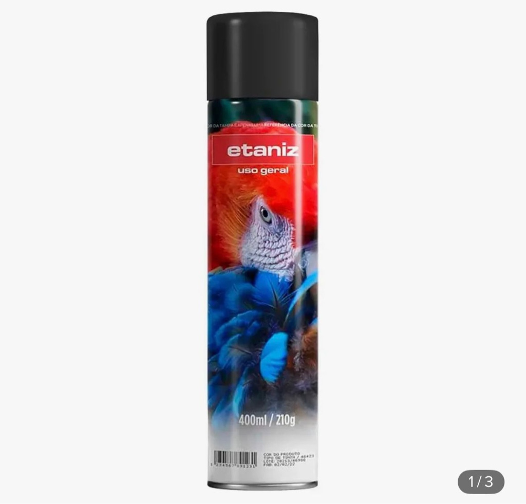 Tinta spray preto fosco