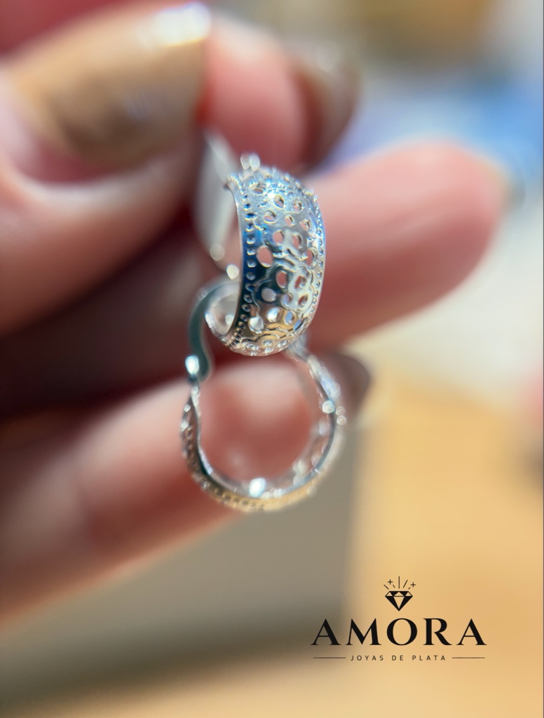 Aros plata calados