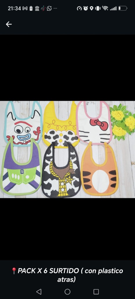 Babero con plastico baby pack x 3