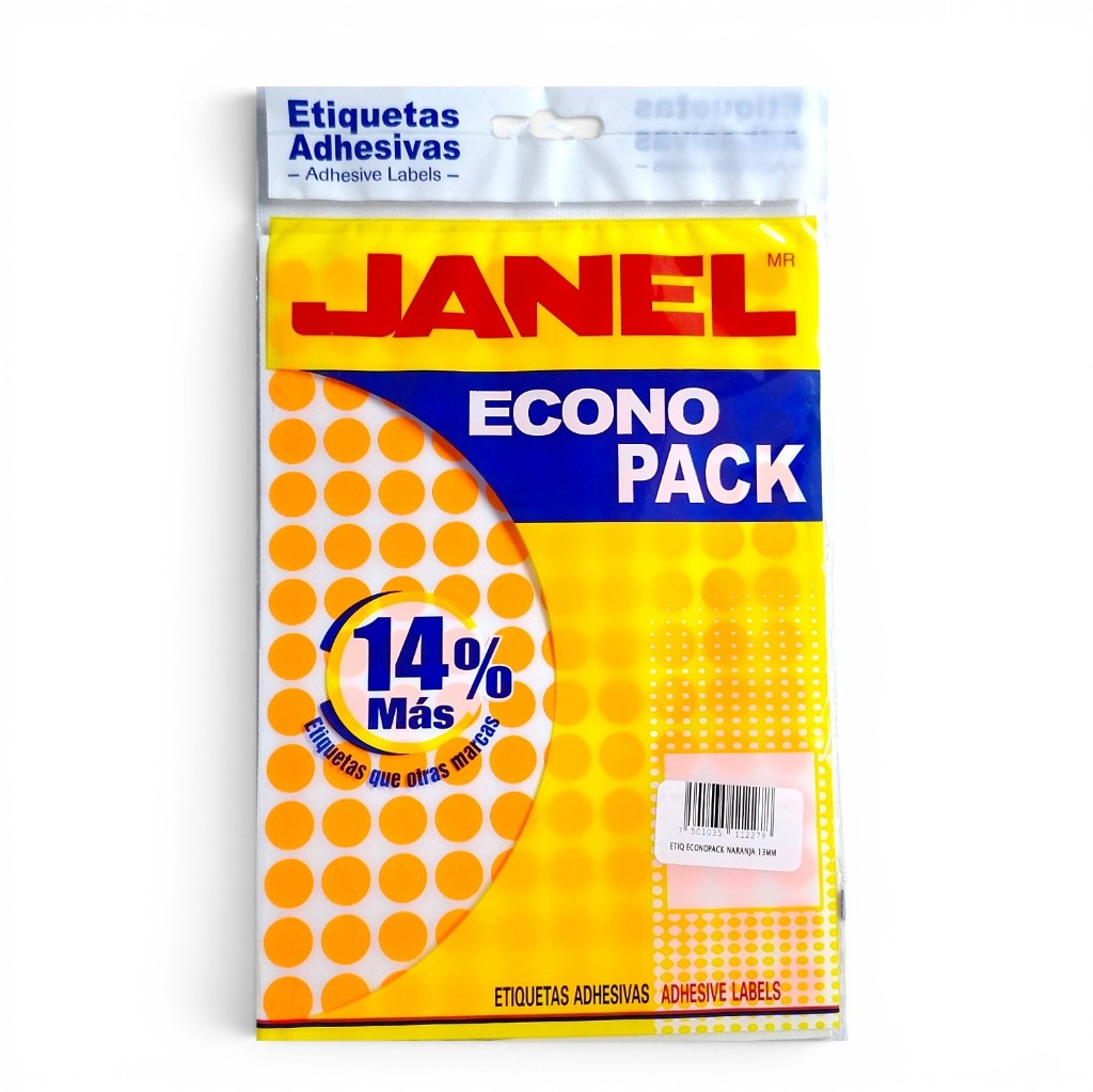 Etiquetas adhesivas Janel #9 naranja