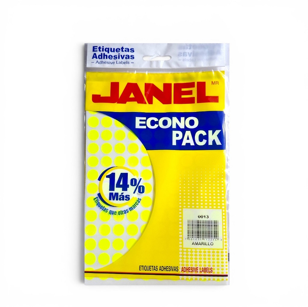 Etiquetas adhesivas Janel #9 amarillo