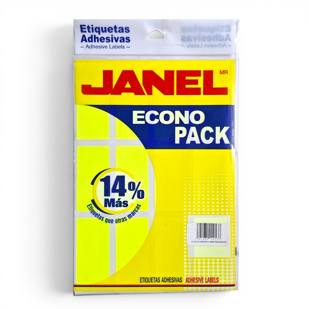 Etiquetas adhesivas Janel #24 amarillo