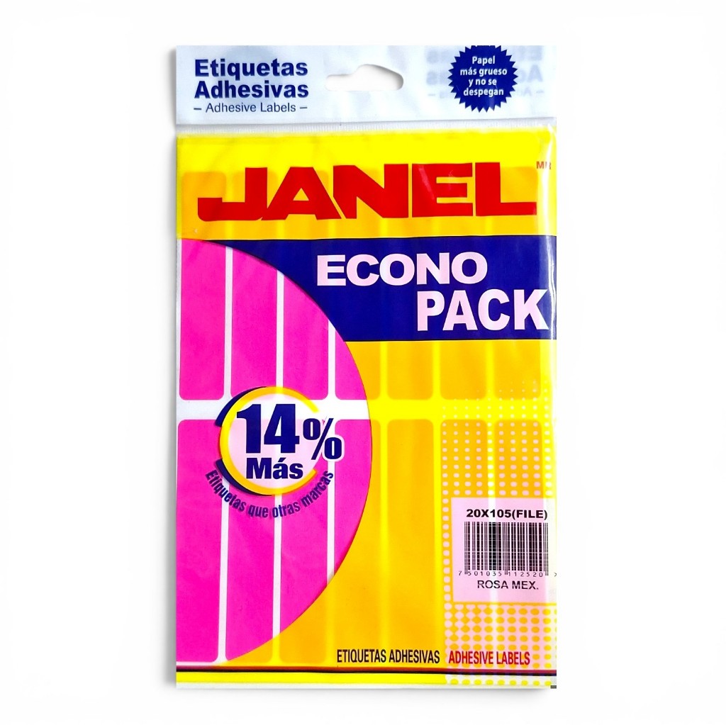 Etiquetas adhesivas Janel #20 rosa