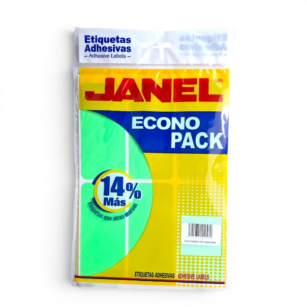 Etiquetas adhesivas Janel #25 verde