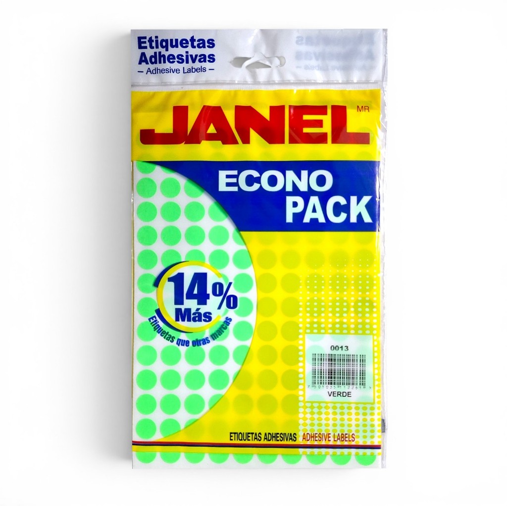 Etiquetas adhesivas Janel #9 verde