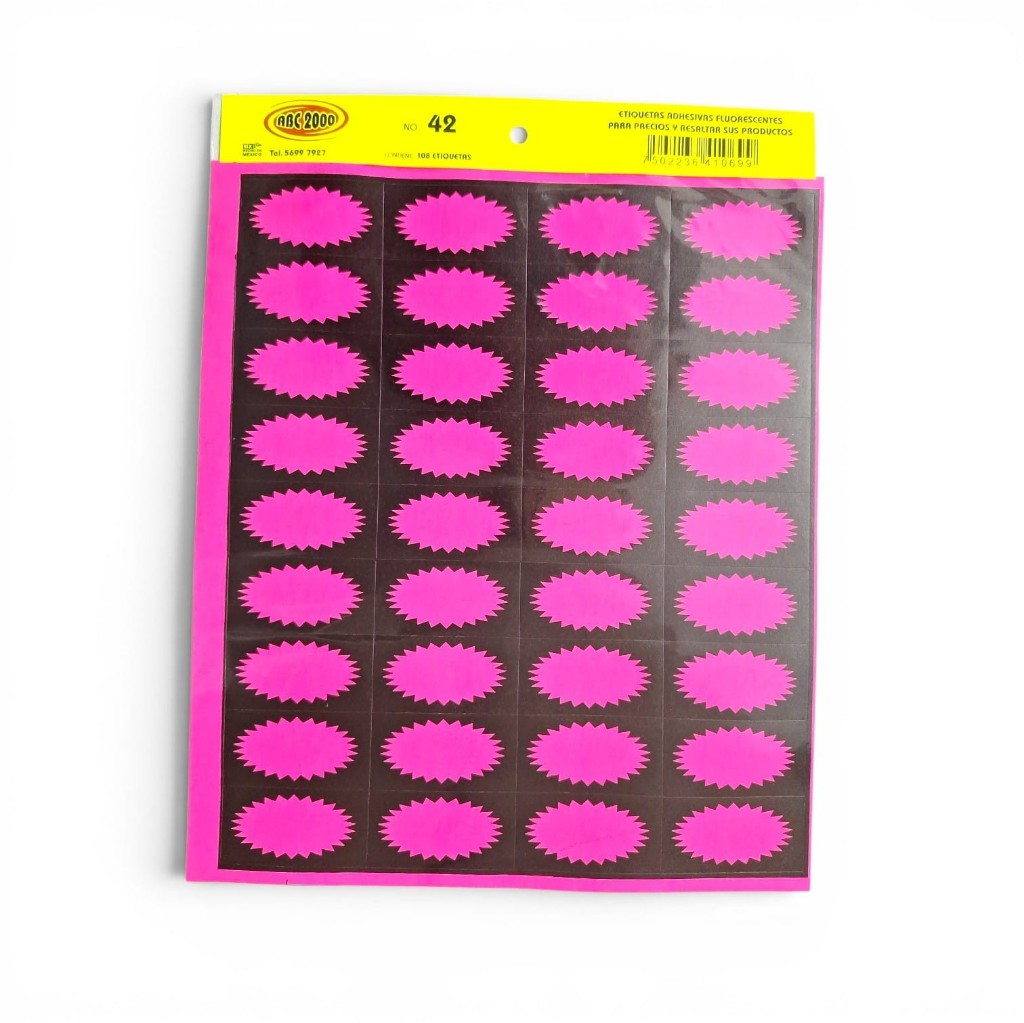 Etiquetas Adhesivas Flash Rosa #42