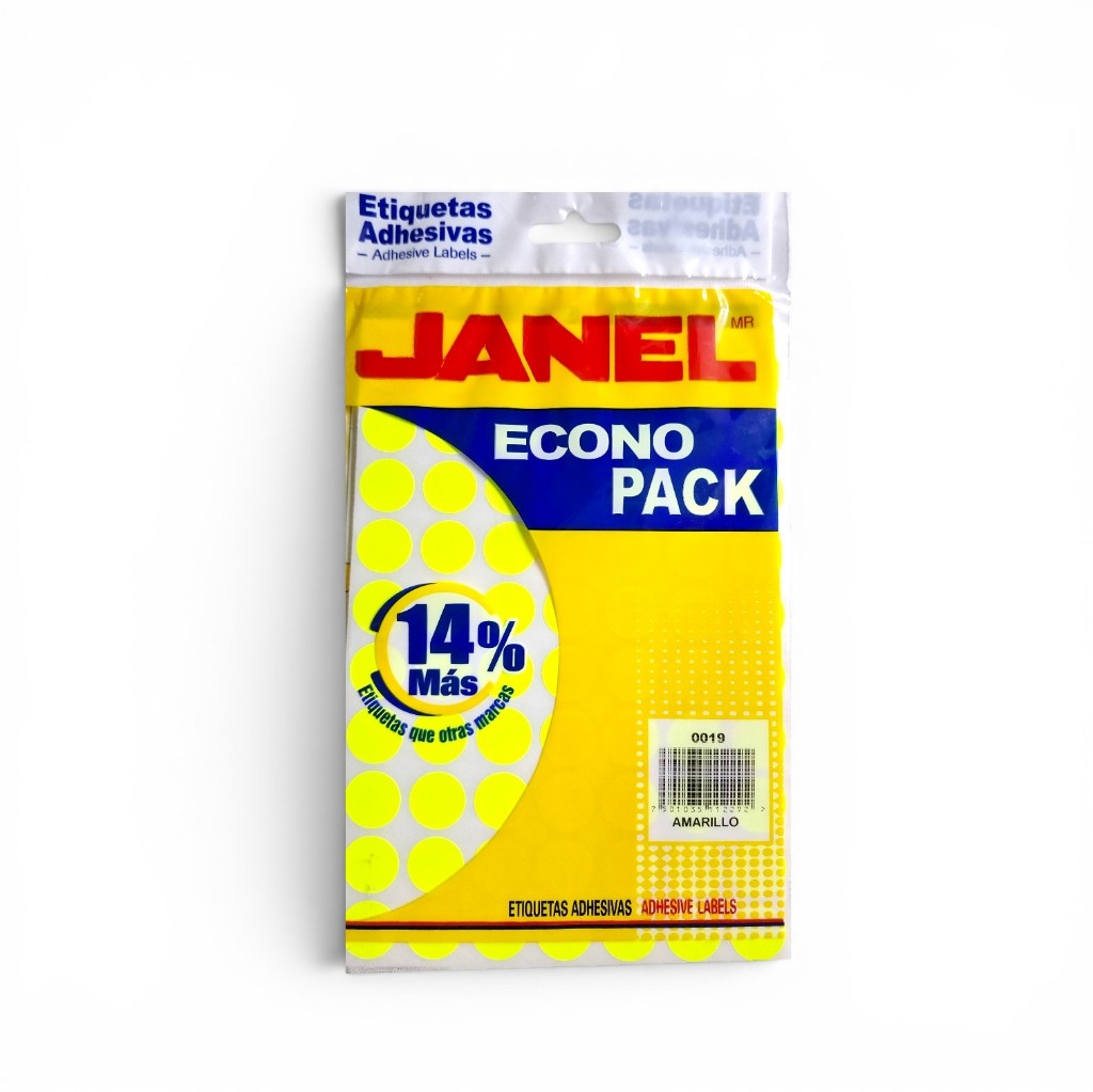 Etiquetas adhesivas Janel #28 amarillo