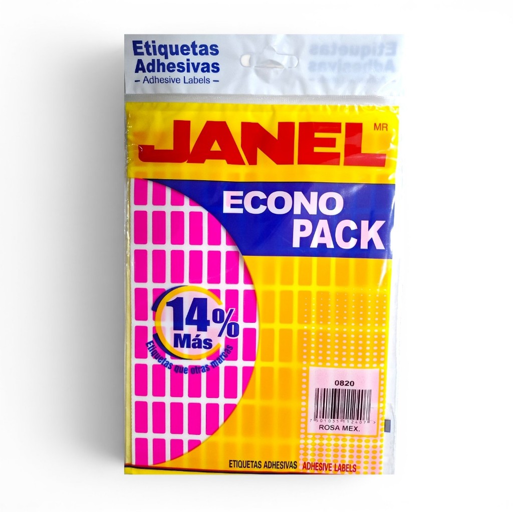 Etiquetas adhesivas Janel #4 rosa