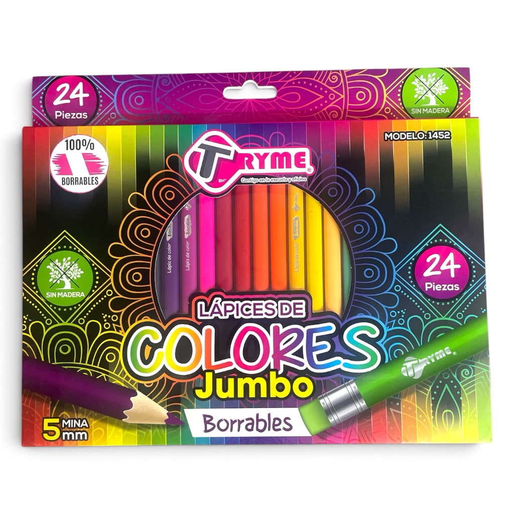 Colores jumbo borrables Tryme c/24