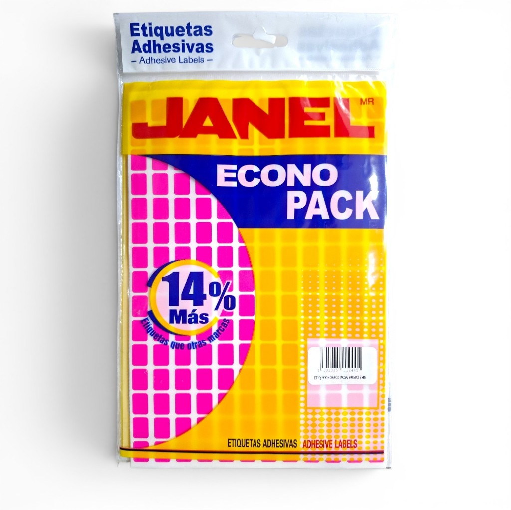 Etiquetas adhesivas Janel #1 rosa