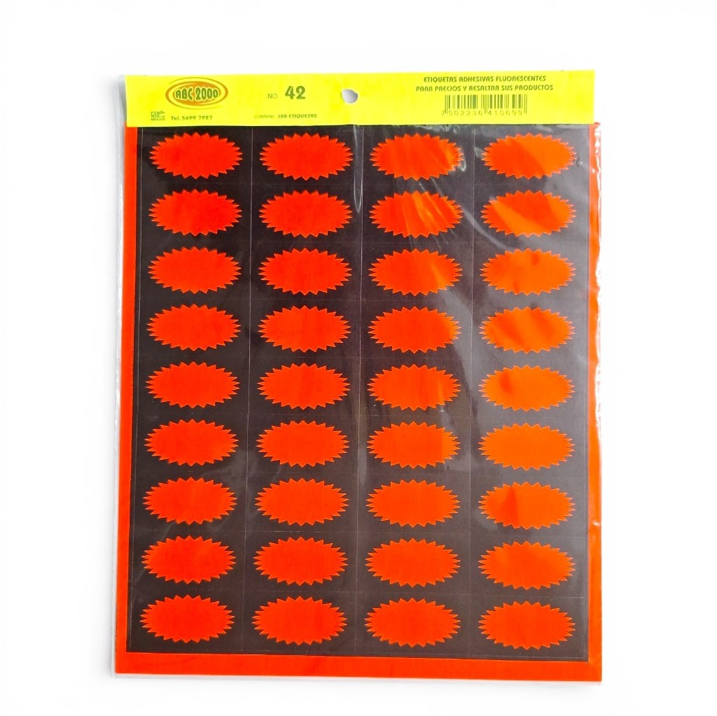 Etiquetas Adhesivas Flash Naranja #42