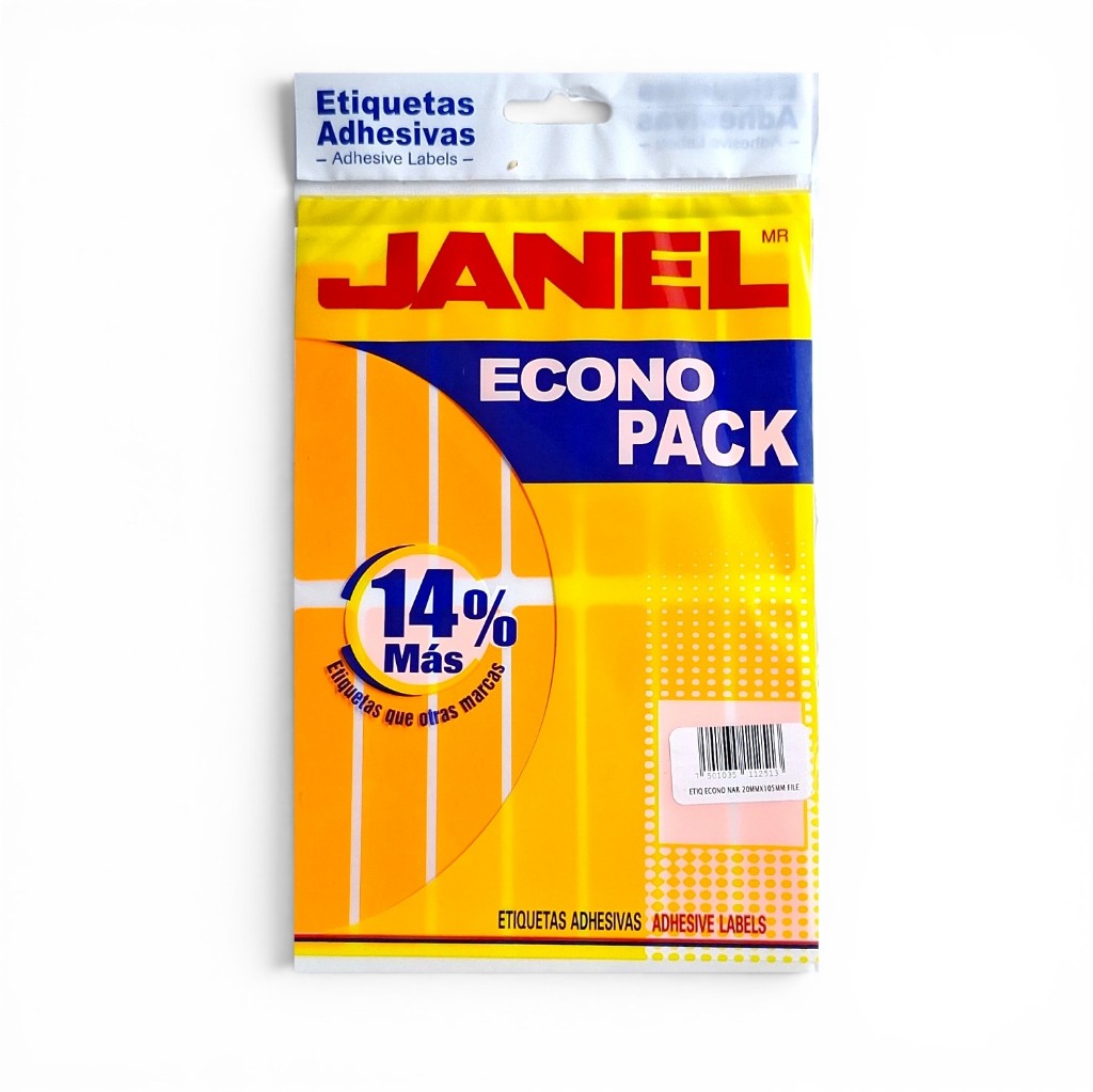 Etiquetas adhesivas Janel #20 naranja