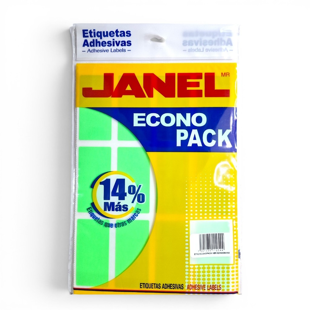 Etiquetas adhesivas Janel #24 verde