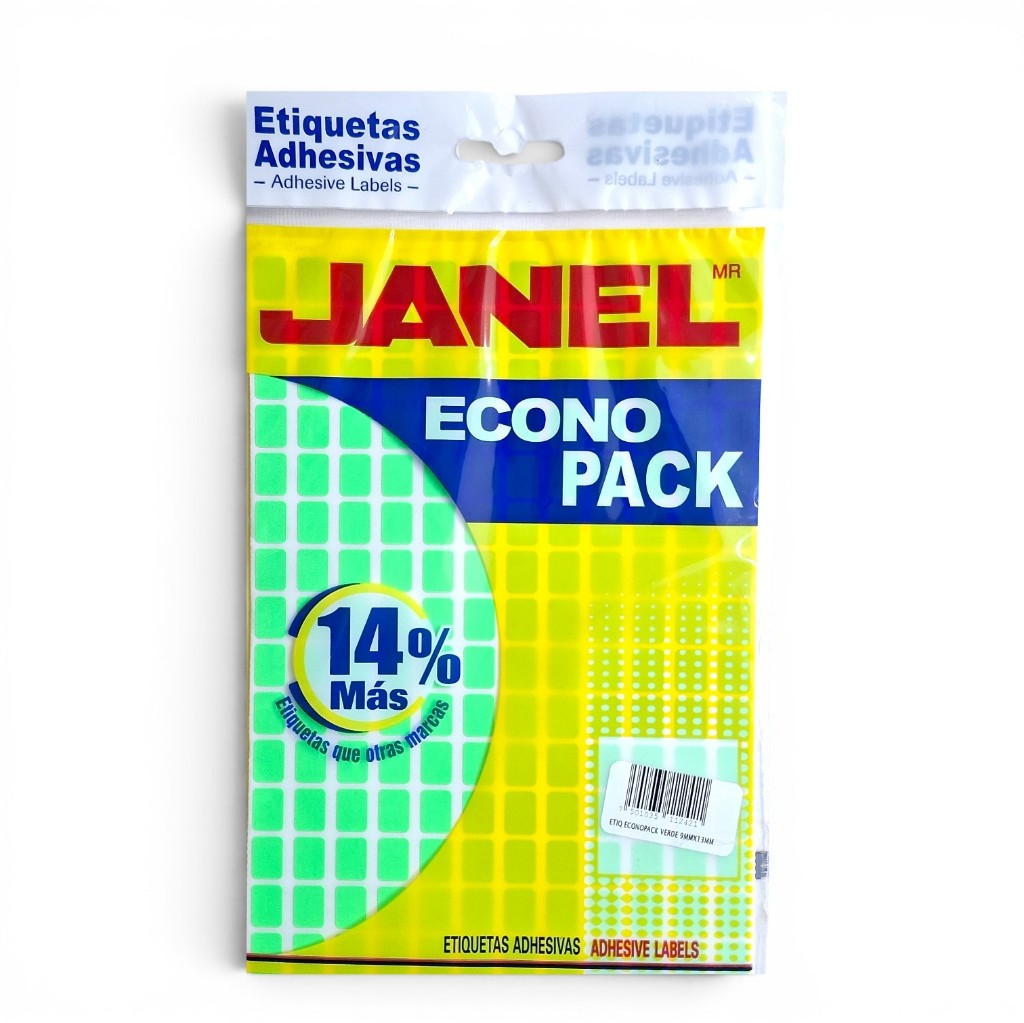 Etiquetas adhesivas Janel #1 verde