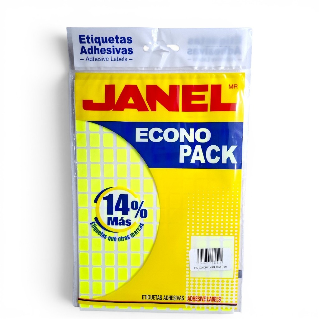 Etiquetas adhesivas Janel #1 amarillo