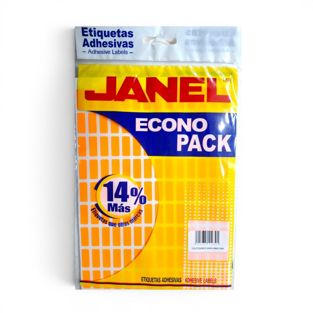 Etiquetas adhesivas Janel #4 naranja