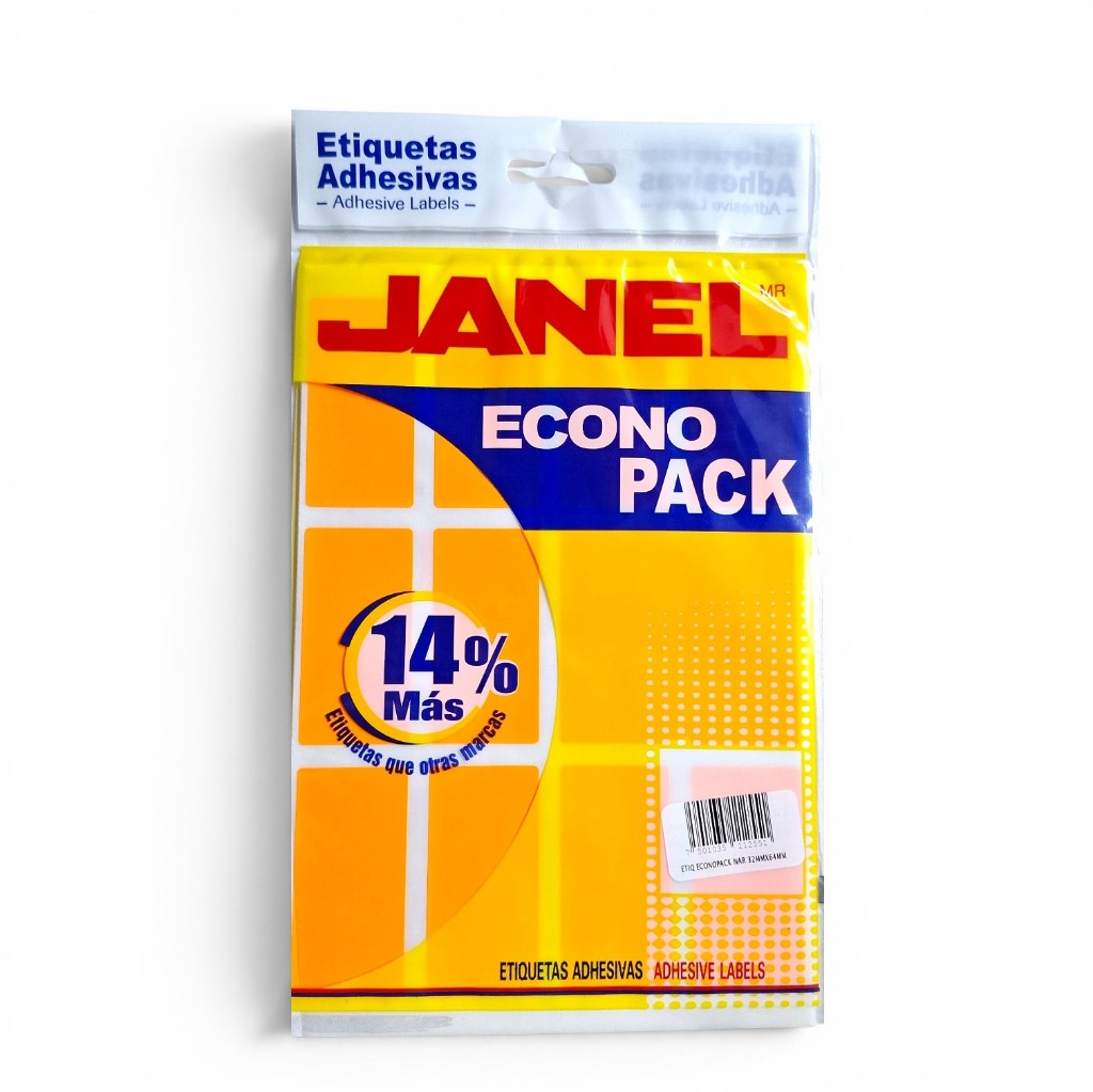 Etiquetas adhesivas Janel #24 naranja