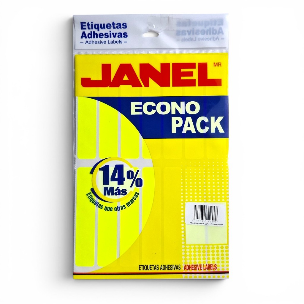 Etiquetas adhesivas Janel #20 amarillo