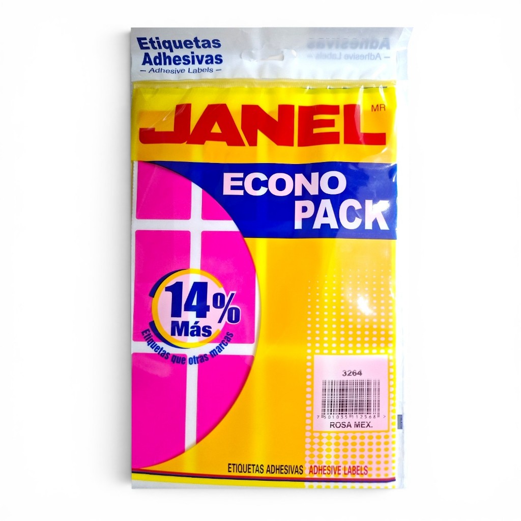Etiquetas adhesivas Janel #24 rosa