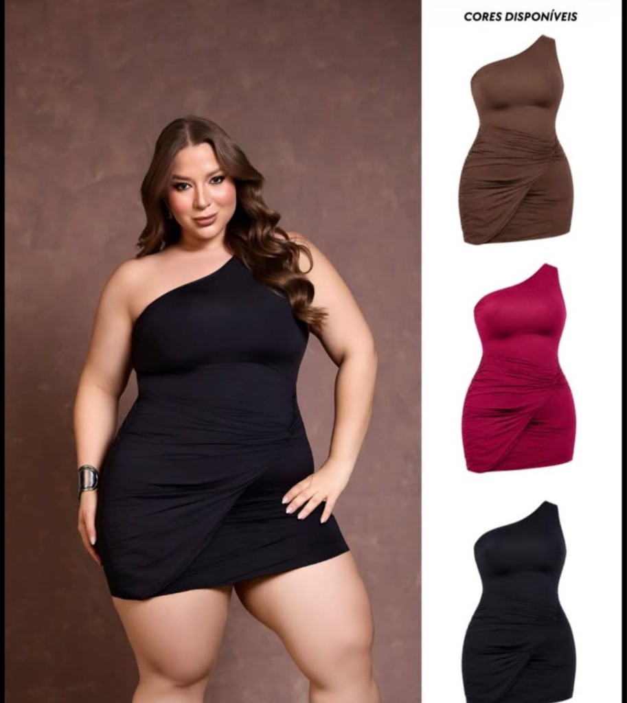Vestido vinho ombro único