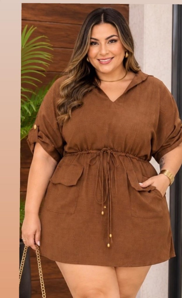 Vestido marrón casual