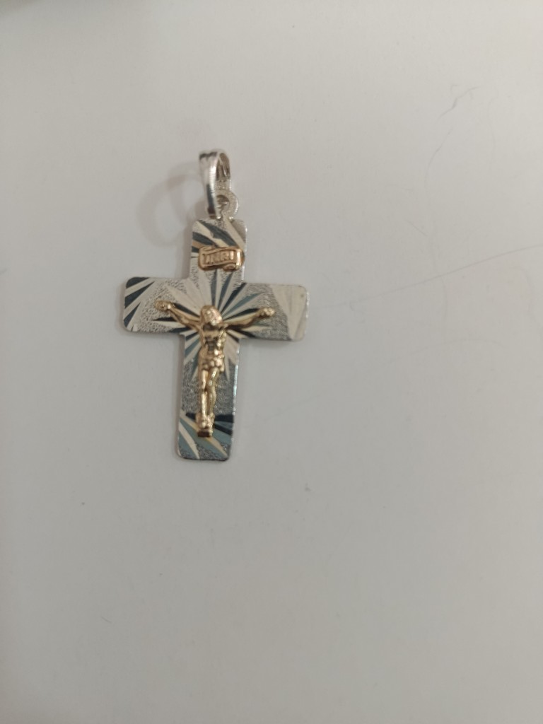 Dije de Cristo en oro plata