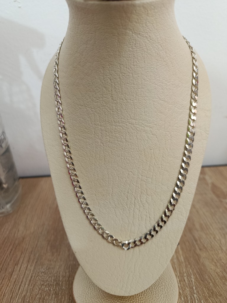 Cadena cubana lisa de hombre