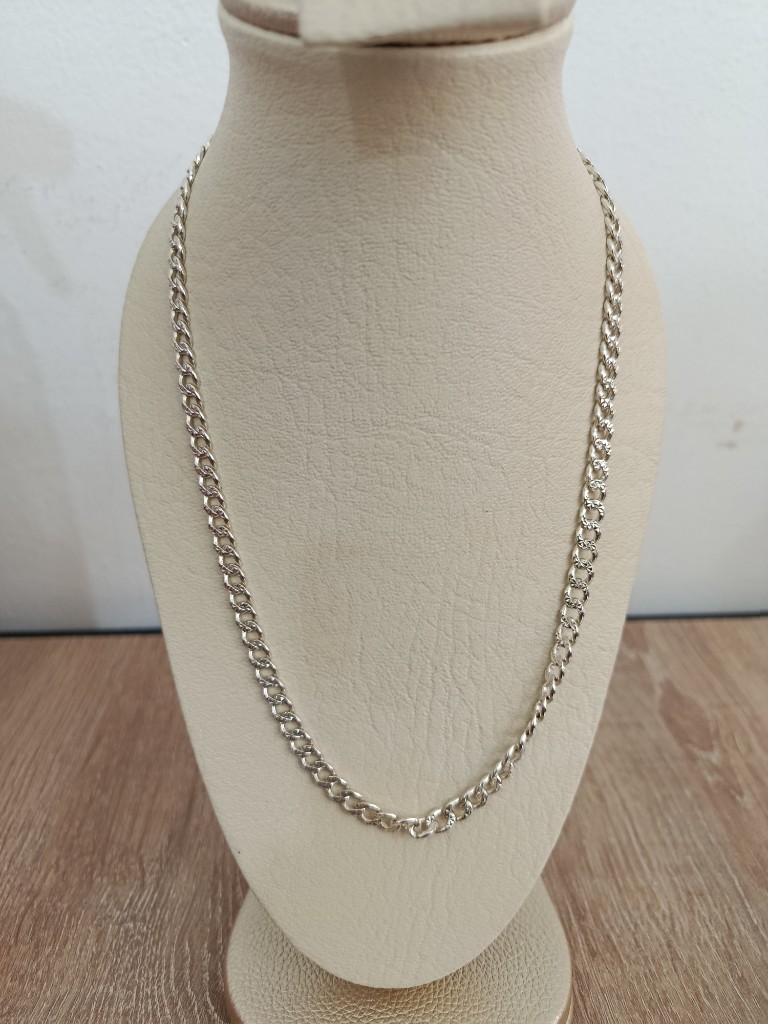 Cadena cubana diamantada para hombre
