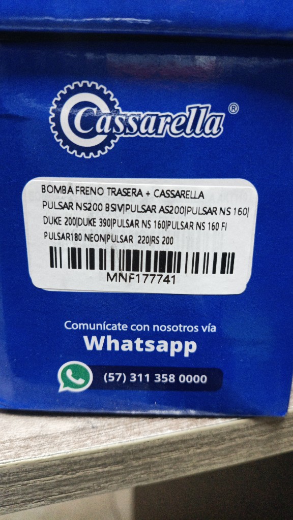 bomba freno trasera PULSAR NS200/ 160/ 180/ DUKE 200