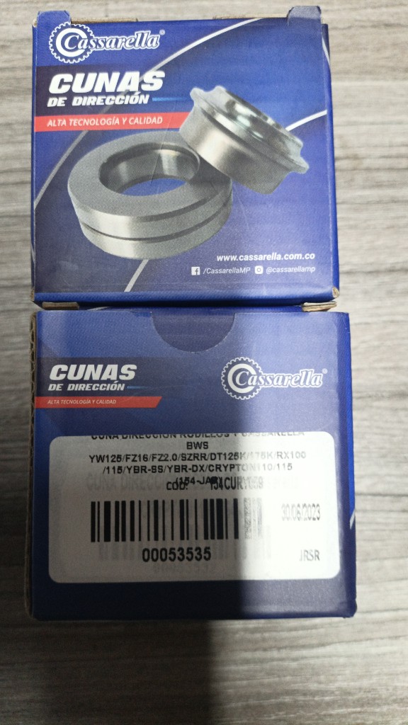 Cunas de dirección FZ 2.0/DT125/ RX100/ CRYPTON 110/ 115