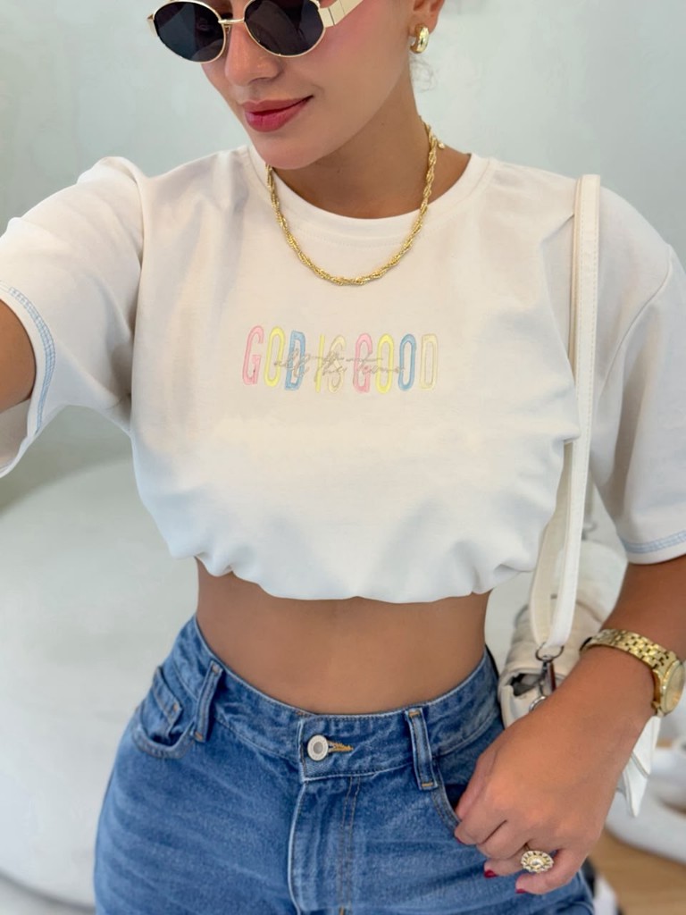 Camiseta oversize Dios marfil talla única