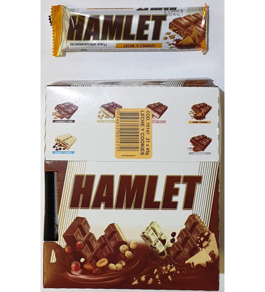 Chocolate Hamlet leche y cookies x21