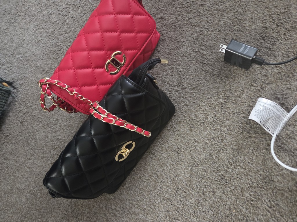 Bolso acolchado negro y rojo7