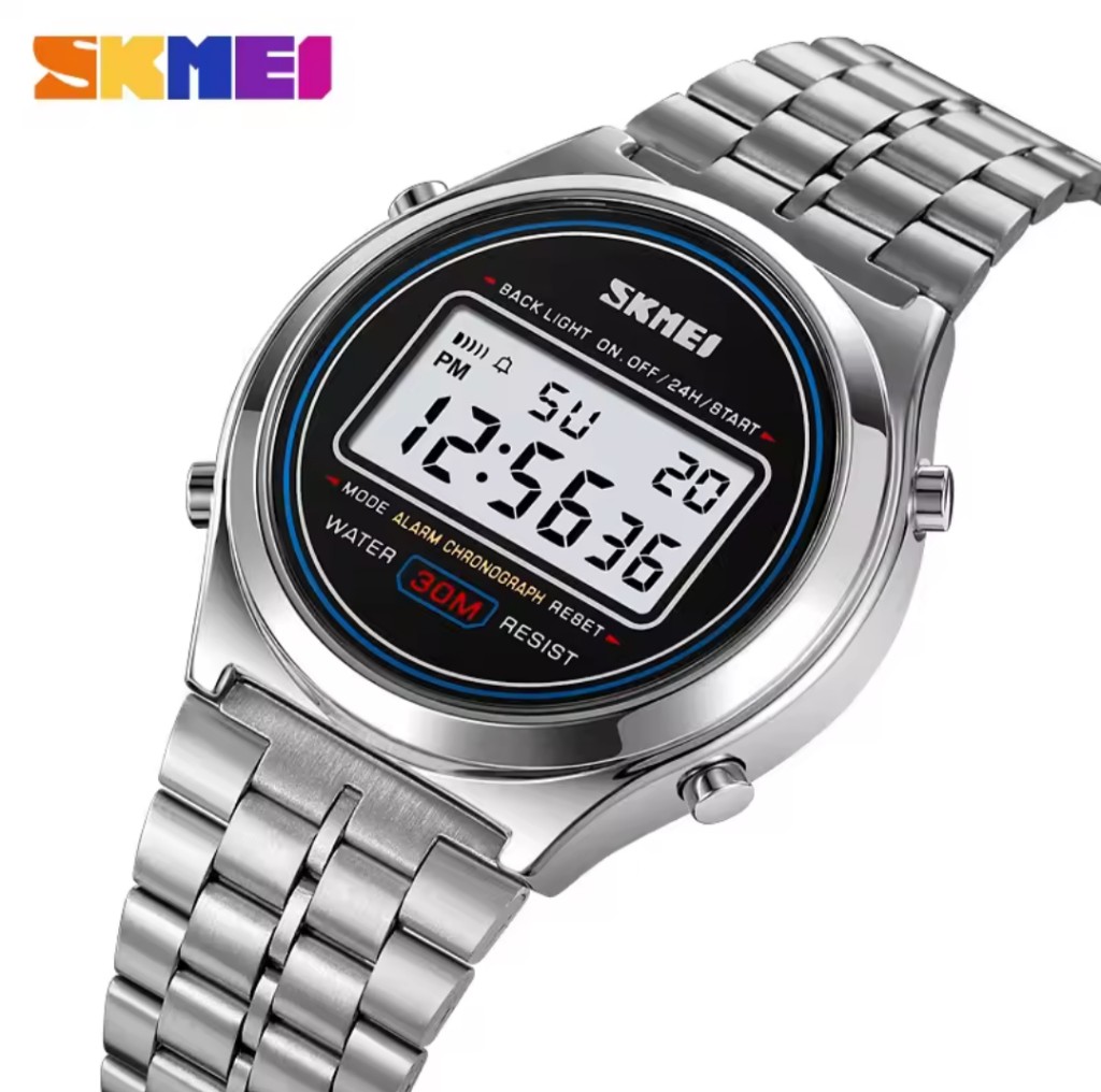 SKMEI reloj plateado digital modelo 2146