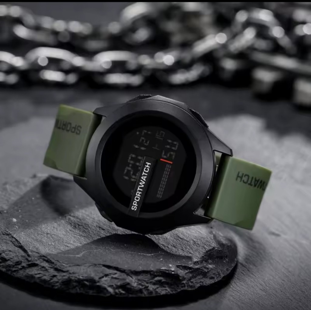 Sportwatch negra verde