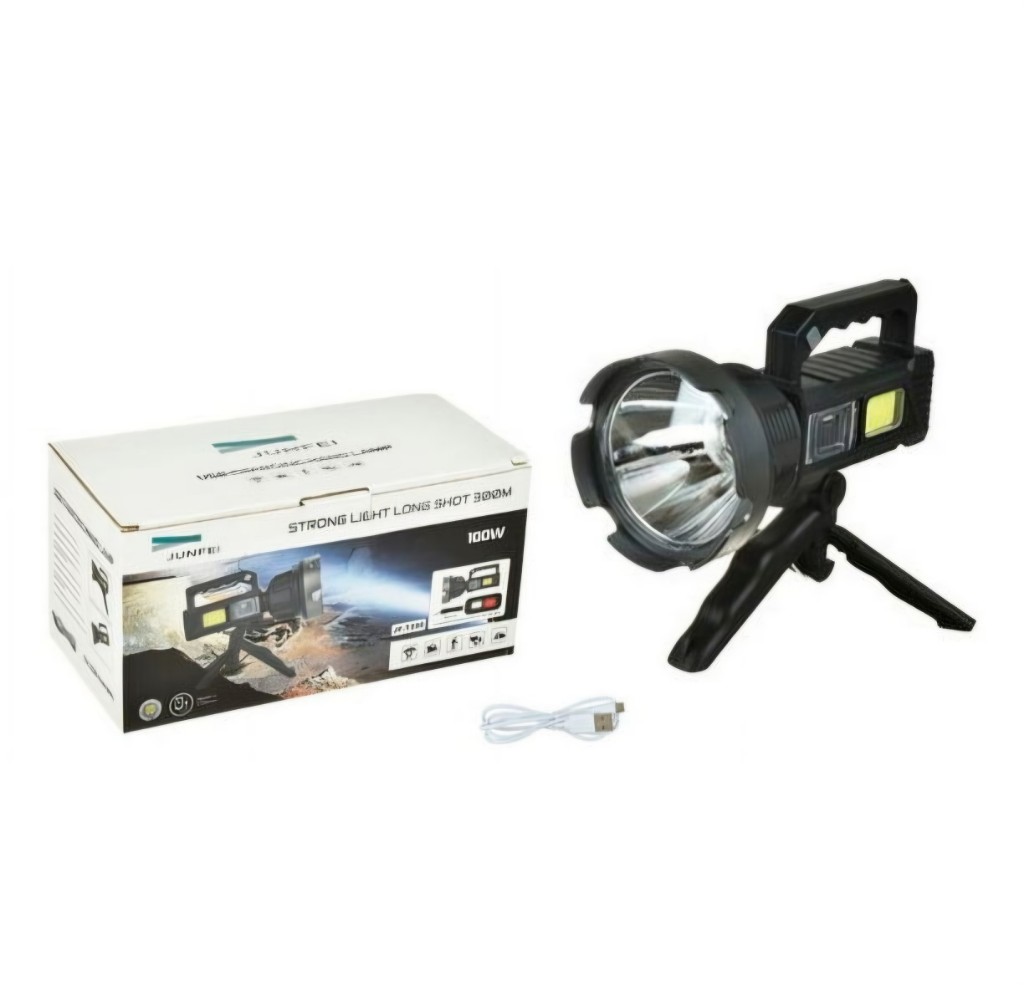 Linterna recargable 100w. Con tripode
